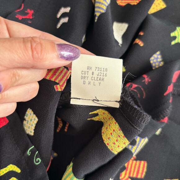 David Dart Collection Vintage Black Clothing Print Shift Dress Women’s Medium - Picture 7 of 8